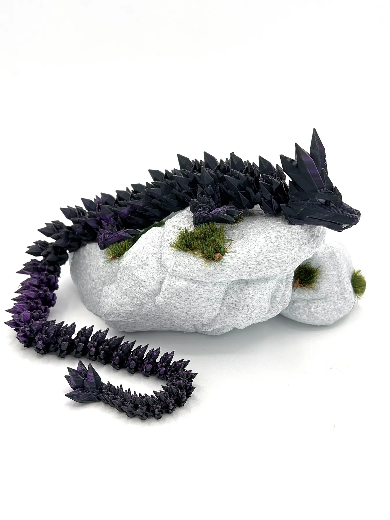 3d Printed Purple & Black Fade Medium size 16"  Crystal Dragon - Purple Black Fade Cinderwing Authorized Seller