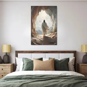 Easter Resurrection Wall Decor He Has Resurrected Empty Tomb Scene Painting High-Quality Medieval Art Christian Poster Unique Home Decor Exquisite Art Print Vintage Room Decor