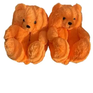 Bear Slippers - Soft  Teddy Bear Design for Cozy Home Comfort One Size Fits All