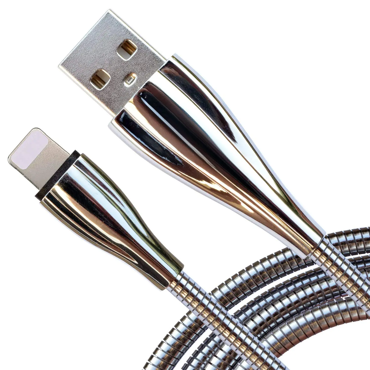 Metal Braided Cord, USB  , Stainless Steel,  Durable Wire, Tangle Free, Data sync high Speed 3.3ft,  Charger