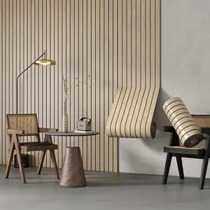 Self-Adhesive Wood Grain Panel Wall Sticker, Easy DIY Ceiling Partition, Suitable for Multiple Indoor Scenarios, TV Background, Hallway Decor