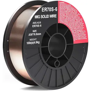 ER70S-6 .030"(0.8 mm) on 10-Pound Spool Carbon Steel Mig Solid Welding Wire Strong ABS Plastic Spool Welding Wire