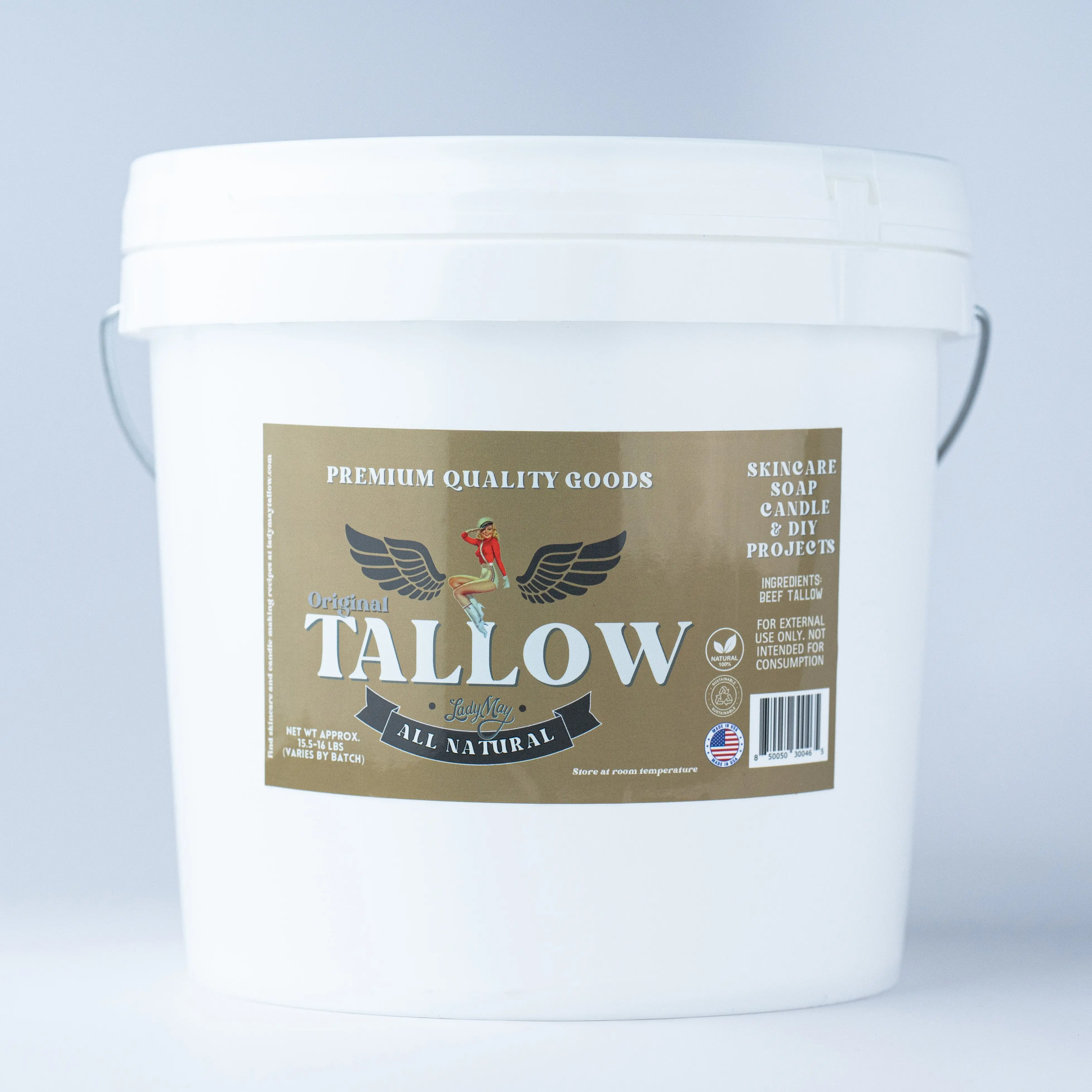 Bulk Grass-Fed Beef Tallow Moisturizer - Unscented, Hydrating Body Care with Vitamins for Soap, Skincare | 2, 8, 16 lbs | Maker-Proven Quality