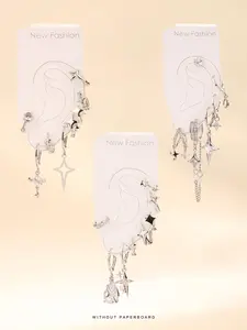 Star Design Earrings Set, Fashionable Rhinestone Decorated Dangle Earrings & Stud Earrings, Trendy All-match & Exquisite Jewelry for Birthday Gift, High Quality Earrings