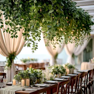 3-Pack 40-in Silk Rose Leaf Hanging Vines, Realistic Artificial Greenery Plants for Home, Patio Decor & Event Styling