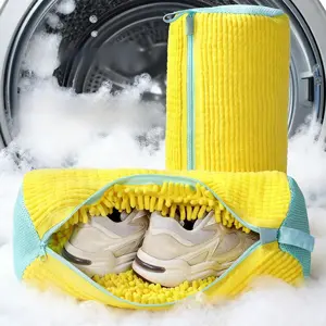 Shoe Washing Bag for Laundry, Reusable Shoe Cleaner Pouch with Scrubbing Lining, Protects Shoes in Washing Machine