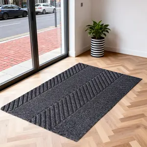 Front Door Mat Indoor Outdoor Entrance, 24" x 36" Heavy Duty Durable Welcome Commercial Floor Mats Inside Outside Entrance, Waterproof All-Season,Heavy Duty Office Chair Mat,  All-Weather Non Slip Backing Doormat Gray