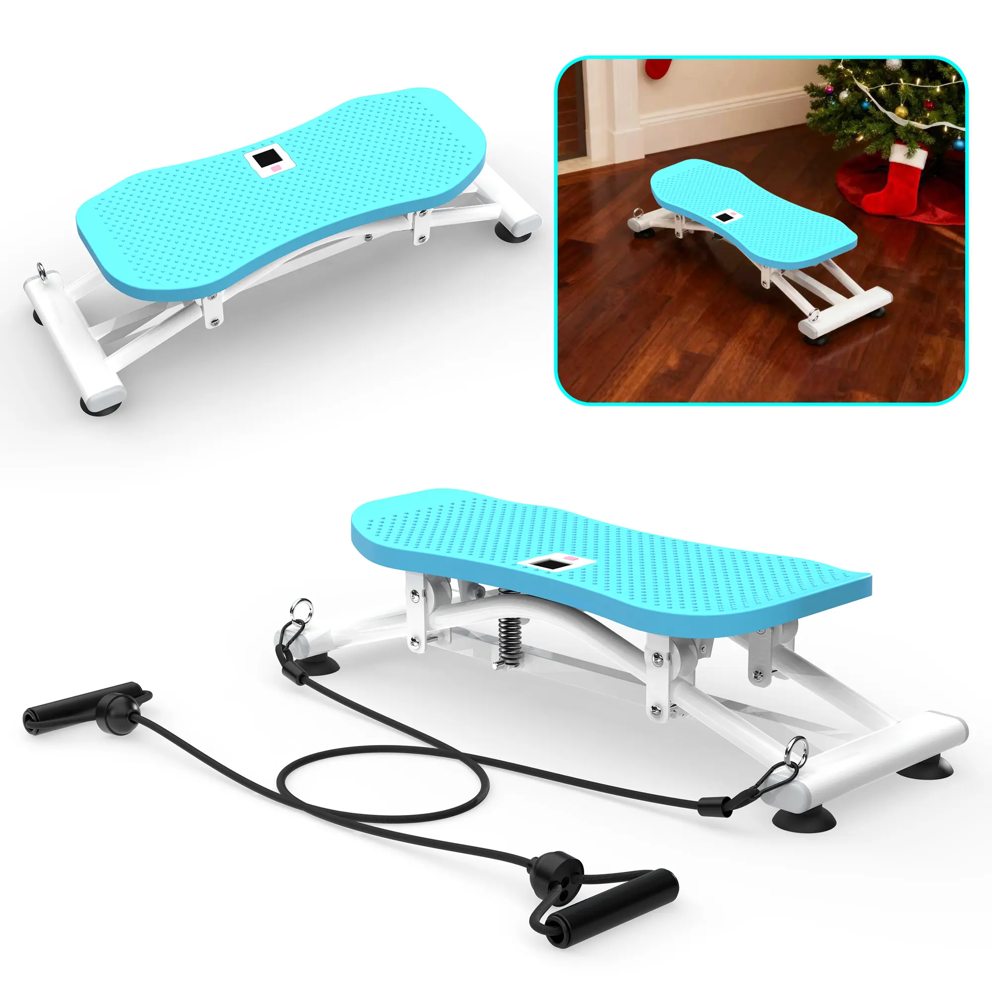 Mersco Sliding Ski Simulator - Indoor Home Gym Full-Body Cardio/Strength Machine with Built-In Resistance Bands, Targeted Resistance, Stable Structure, Non-Slip Base, Compact Design, 300 Lbs Capacity