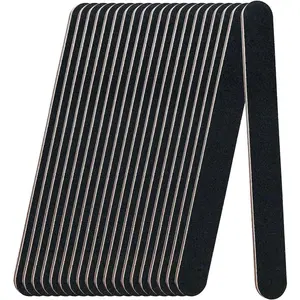 20 Pack 100/180 Grit Nail Files, Black Professional Reusable Emery Boards Nail File, Manicure Tool Suitable for Both Acrylic and Natural Nails