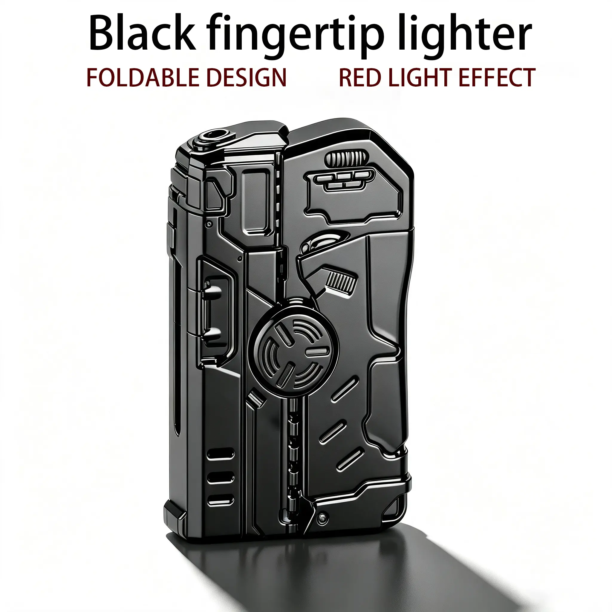 Gyro Shape Multi-Functional Foldable Double-Ended Fingertip Lighter - Plastic, Butane-Free, Red Laser Ignition, Rainproof, Portable Kitchen Fire Starter, Camping Cool Stuff Gadget, Unique Gifts for Man