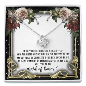 Friend Necklace, Maid Of Honor Proposal Necklace, Will You Be My Maid Of Honor Wedding Day Gift Custom Necklace, Message To My Daughter, Daughter Gift, Father Daughter Necklace, Christmas Gift, Birthday Gift