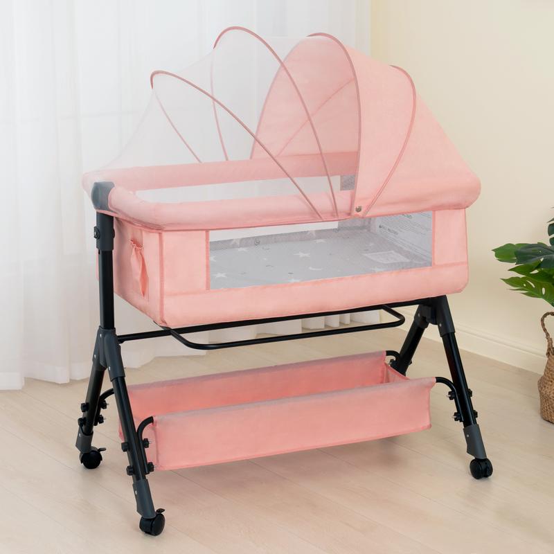 【New Year gift】Baby Bassinet Bedside Sleeper 3 in 1 - Adjustable Height, Adjustable Wheels, Travel Sleeper, Portable Design for 0-6 Months、12 Months Newborn bassinet for baby