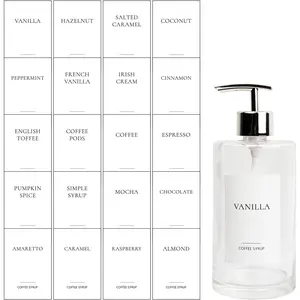 Coffee Syrup Labels Set for Coffee Bar Organization Custom Labels for  Station Water-Resistant Modern Minimalist Design (20 Pieces)