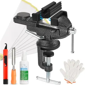 Golf Grip Kit for Regripping Golf Clubs, Portable Table Vise Rubber Clamp for Golf Grip  with Solvent, Golf Club Regripping Kit