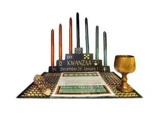Kwanzaa Kinara Celebration Set-  Date Dec 26- Jan 1-BlkPyr