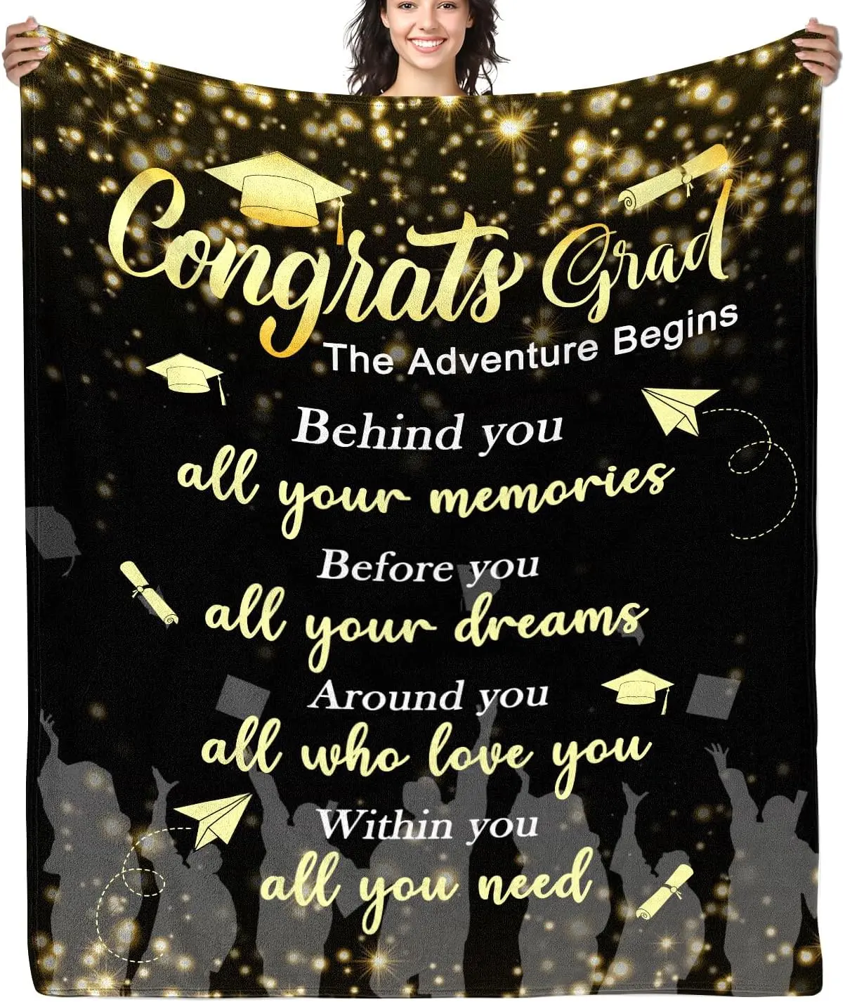Graduation Gifts Blanket 2024 Graduation Gifts for Her Him Congrats Grad Gift Throw Blanket 50x60 Inch for Class of 2024 Graduation Party Supplies Graduation Ceremony Decorationsa