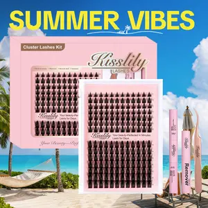 Volume Fairy |Kisslily Manga Spikey C Curl Wet Look DIY Lashes Extension Kit and waterproof long lasting lash clusters  8-18 mm| Bond Seal and Remover Eyelash Makeup Eyelashes Cosmetic | Anime Style Eyelashes #summerfinds #SummerWins