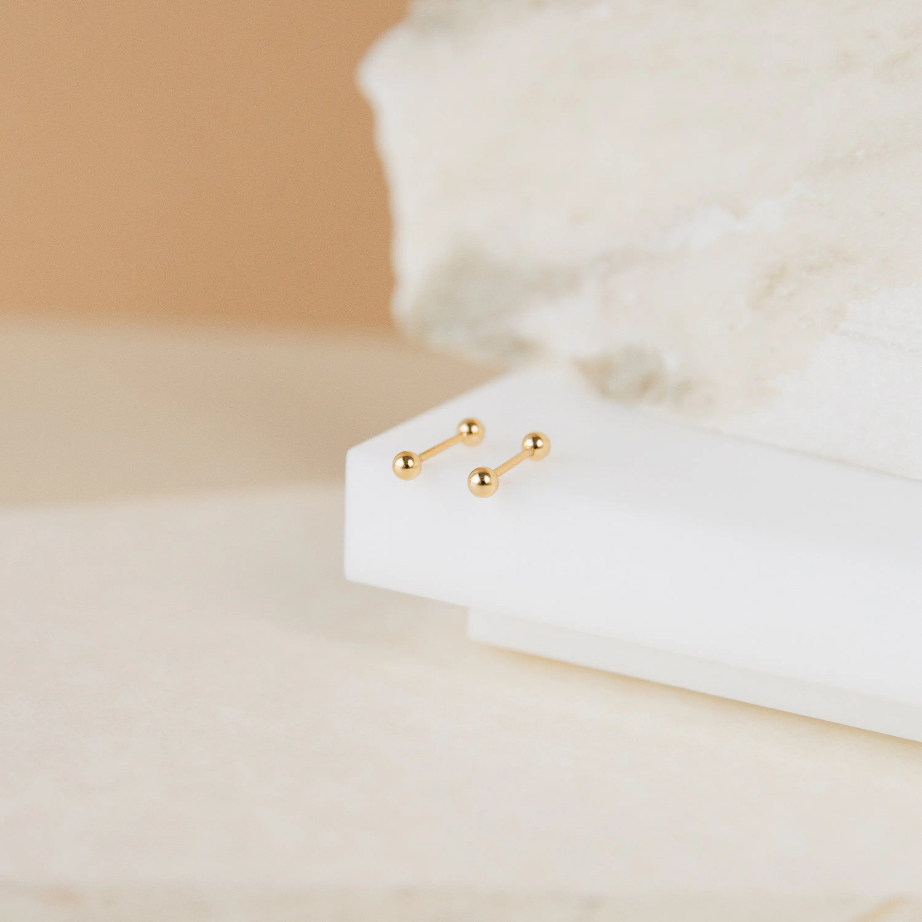 Nora Duo Studs by Caitlyn Minimalist - Dainty Ball Stud Earrings - Minimalist Screw Back Earrings - Everyday Jewelry - Birthday Gift for Mom