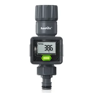 RAINPOINT Digital Garden Hose Water Flow Meter with Real-Time Tracking - Water Flow Sensor & Flow Water Meter - Manual Smart Hose Water Meter for Garden Hose