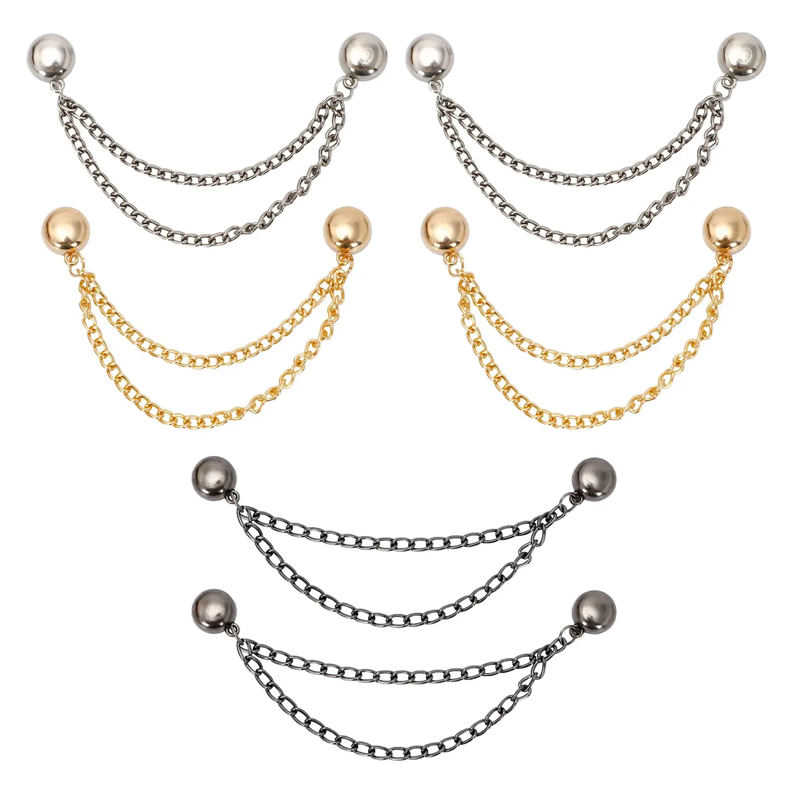 6 Pcs Multi-Function Magnetic Clothing Clips, Magnetic Strength Buttons Powerful Hijab Magnets Chain Multi-Purpose Pinless Brooch for Cardigan Shawl C