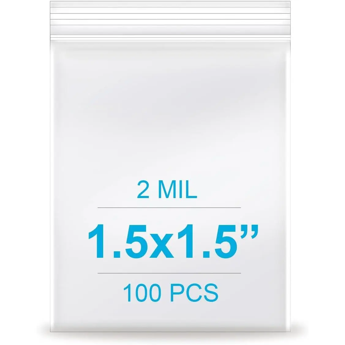 1.5''x 1.5'', (Pack of 100) 2 mil Thick Clear Plastic Reclosable Zip Poly Bags with Resealable Lock Seal Zipper for Photo, , Bakery, , Travel, Storage, Packaging & Shipping...