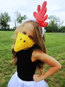 Chicken Headband & Beak Set, Kid or Adult Size Costume Accessories