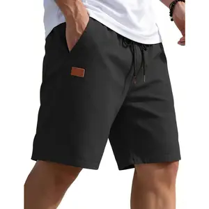 Good osierds Men's Casual Chino Shorts 9" Inseam Cotton Drawstring Summer Beach Shorts Comfy Elastic Waist Daily Loungewear Essential with Pockets