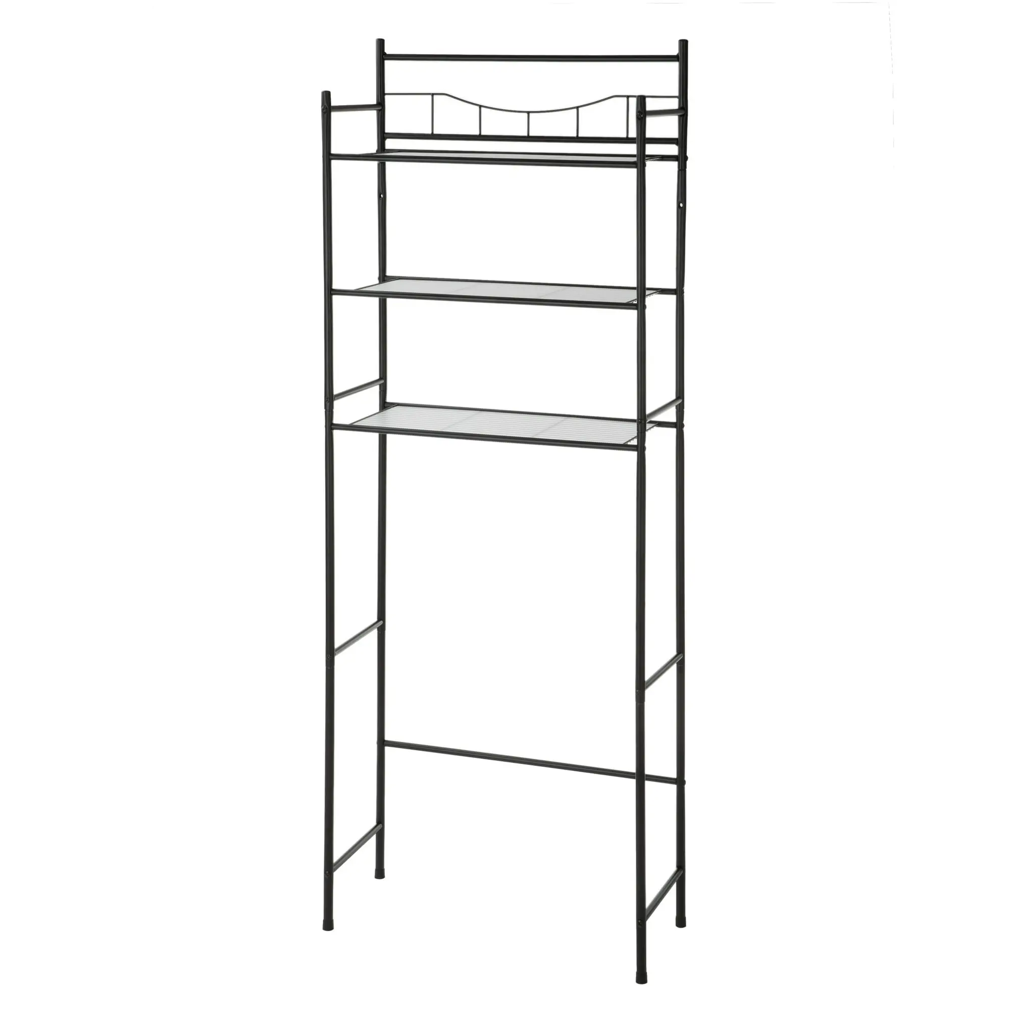 Over the Toilet 3-Shelf Steel Freestanding Storage Shelf Unit, Silver, Holds Up to 30 lb Capacity, Durable Design for Versatile Use
