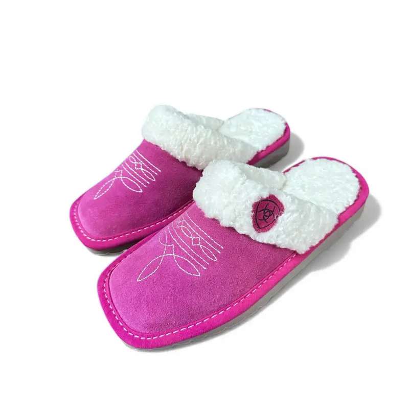 Ariat Women's Ariat Slippers Pink - Cozy Fleece Lined Comfort Slippers for Home Use