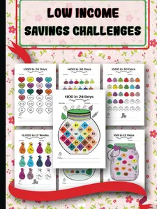 Low Income Savings Challenges: A Fun and Easy Money-Saving Challenge Book | Save from $50 to $1000 with Daily and Weekly Cash Savings Tracker