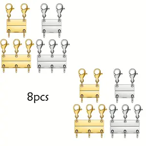 Layering Magnetic Necklace Clasps, Stainless Steel Chain Link Clasps, Multiple Necklace Clasp for Layered Look