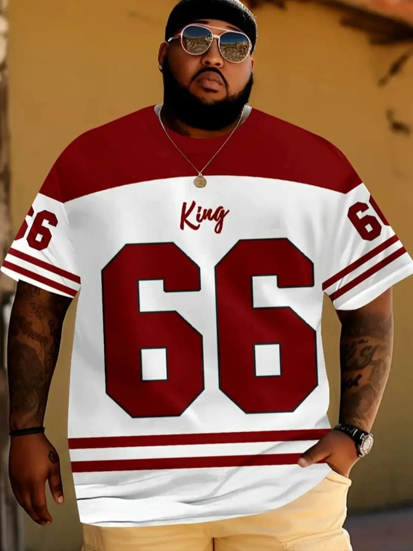 Men's Oversized Vintage Basketball Jersey, Breathable Sportswear Top, Breathable Sports Tops, King #66 Design, Loose Fit, Short Sleeve, All Seasons