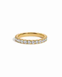 Sami Jewels Diamond Eternity Ring, 925 Sterling Silver Ring, 14K Gold Plated Ring, Promise Ring, Stackable Rings for Women