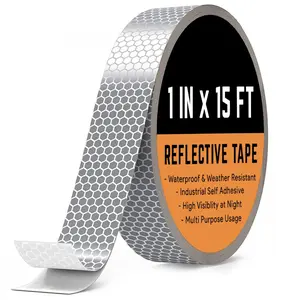 Reflective Tape 1IN x 15FT DOT C2 Self Adhesive Durable Waterproof Trailer Reflector Tape for Marking Areas Objects Vehicles Reflective Demon Smile Car Sticker
