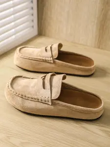 Unisex Fashionable Mule Shoes, New Slip-On Sandals, Wedge Shoes, Comfortable Breathable Textile Upper Mules, Casual All-Season Wear