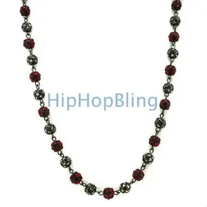 Red & Black Bead Bling Bling Chain 1000 Stones!!