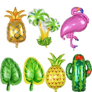 1/5pcs Tropical Balloon Hawaiian Balloons Luau Summer Helium Balloons for Birthday Hawaii Aloha Beach Pool Party Decorations