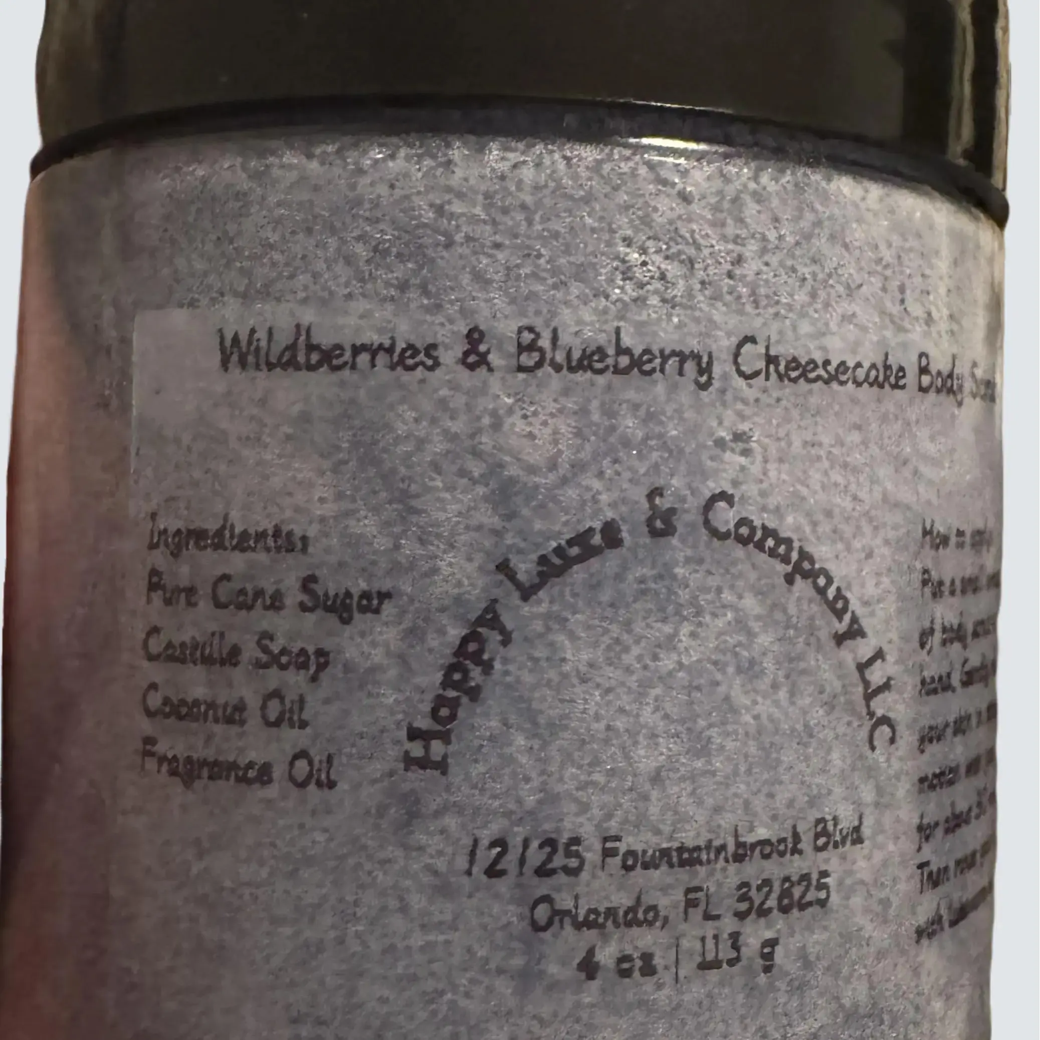 Happy Luxe Wildberries & Blueberry Body Scrub 113g Alcohol-Free Exfoliating Formula with Natural Ingredients & Fragrance Oil