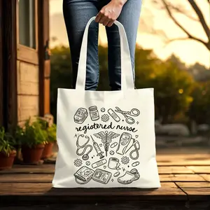 Registered Nurse Doodle Tote Bag, Nurses Doodle Tote, Nurse Insprired Tote Bag, Gifts For Nurses