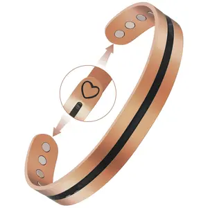 Jecanori Copper Bracelet for Women Infinite Vitality 12X Strength 3800 gauss Magnets 99.99 Pure Solid Copper Heartfelt Design Jewelry Gift