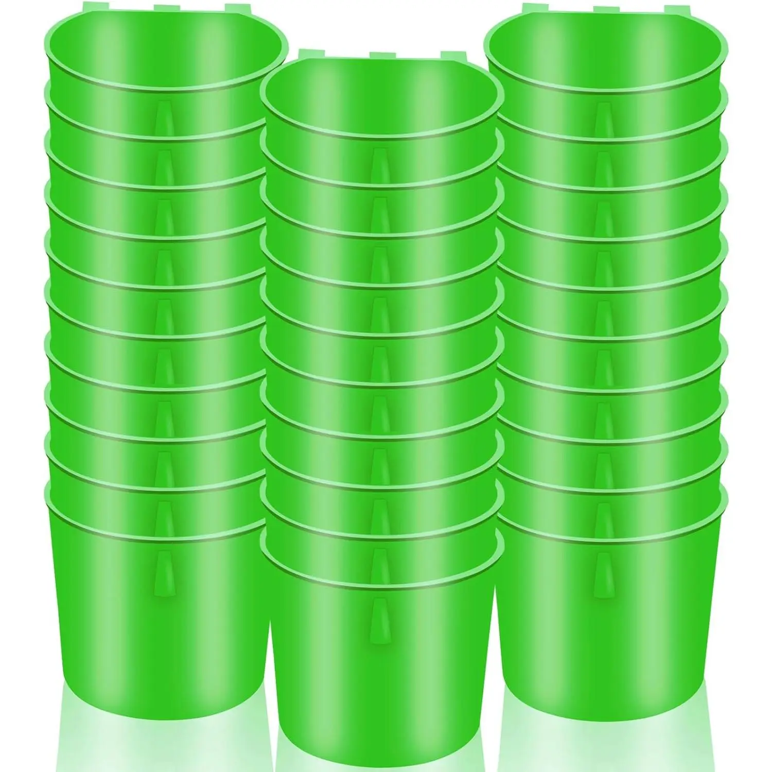 30 count Chicken Coop Feeder Water Cup,8 oz Cage Cups Chicken Feeder Waterer, Cage Cups Birds  Feeders, Chicken Feeder Water Bowl for Parakeet Poultry Pigeon Bunny Wire Cage(Green)
