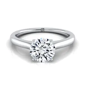 The Rosanna Cathedral Engagement Ring Setting for Round Diamonds in Platinum