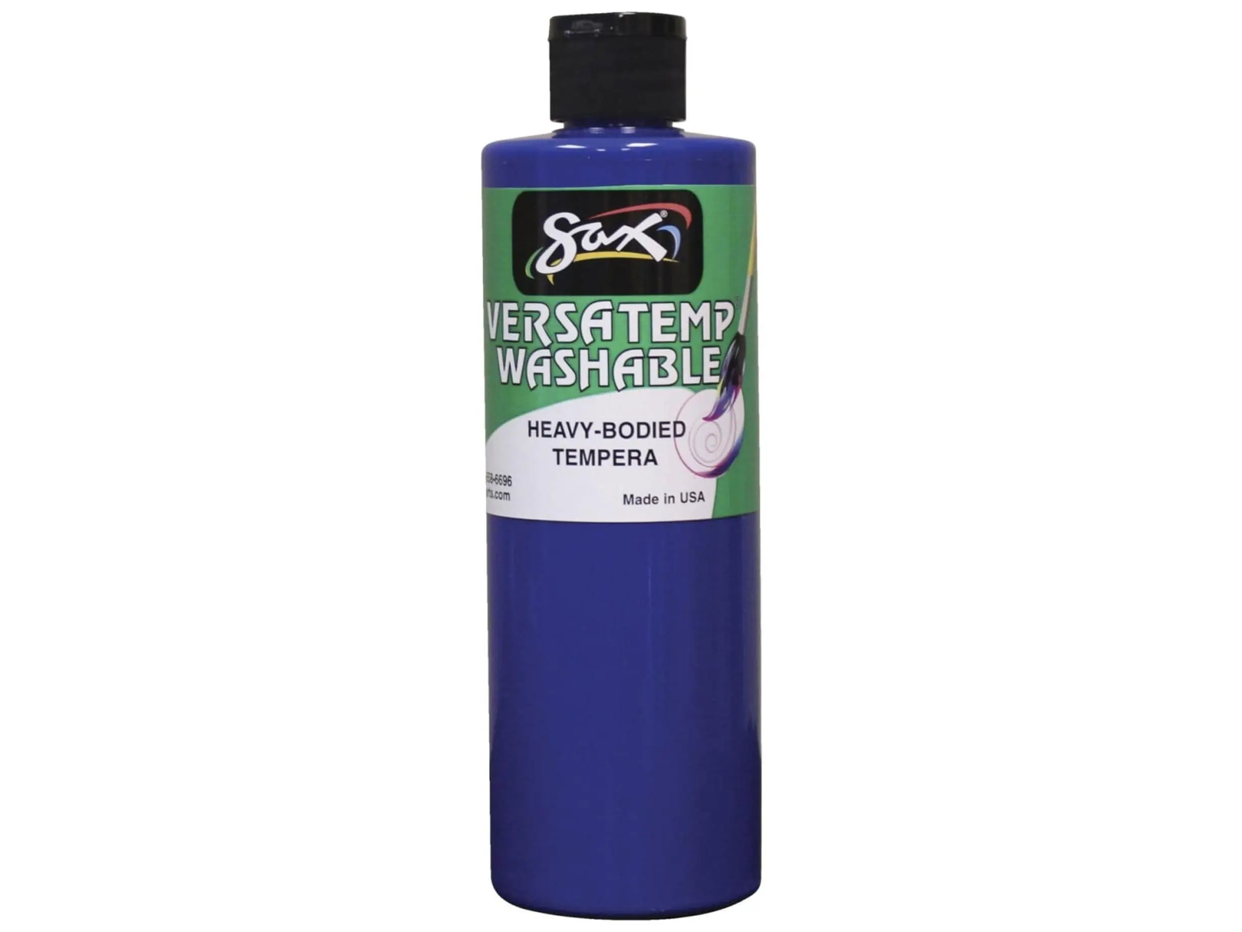 Chroma Acrylics 1592665 Sax Washable Versatemp Heavy Bodied Tempera Paint, Primary Blue, 1 Pint
