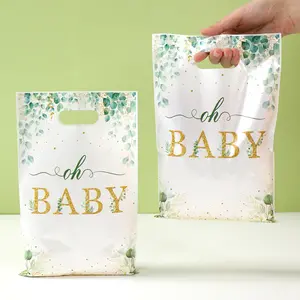 New Oh Baby Green Sage Hand Gift Bag Happy 1st Birthday Party Decoration Kid Favors Handbag Gender Reveal Party Baby Shower Supplies Gifts
