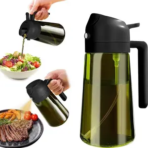 2-piece Large-Capacity Thick-Glass Oil Spray Bottle - Multiple Spray Modes, Light-Blocking Design, Safe & Portable, Ideal for Kitchen, Camping, and Grilling