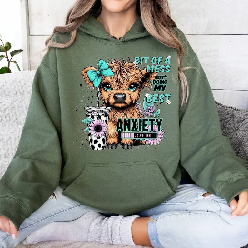 Sarcasm Highland Cow Hoodie, Highland Cow Western Hoodie, Cute Cow Hoodie, Cow Gifts, Funny Adult Hoodie,Sarcastic Sayings Hoodie,Cow Hoodie