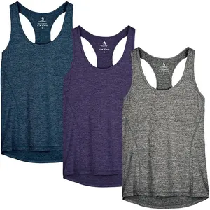 Women's Racerback Workout Athletic Running Tank Tops (Pack of 3)