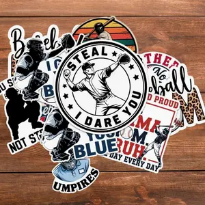 Baseball Stickers 10-Piece Pack: Waterproof Sports Decals for Water Bottles