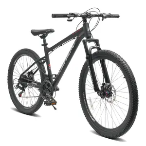 26 Inch All-Terrain Mountain Bike, 21-Speed MTB with Dual Disc Brakes & Carbon Steel Frame, Outdoor Trail Bike for Men Women Front Fork Bike Tool
