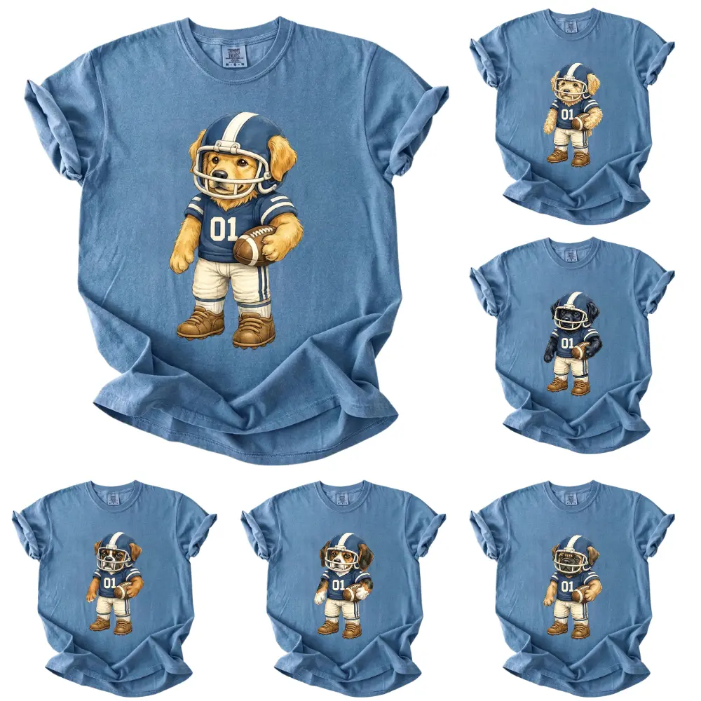 Custom Football Dog Comfort Colors, 50+ Dog Breed, Cute Puppy Football shirt | Game Day Dog Shirt | Vintage Football Dog Graphic Tee | Comfort Colors Dog Shirt | Sports Fan Gift | Football Mom Tee | Dog Lover Shirt